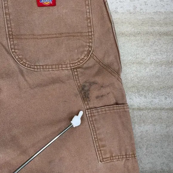 Vintage Y2K Dickies Carpenter Pants 38x34 Baggy Wide Leg Fit Tan Canvas - Picture 5 of 5
